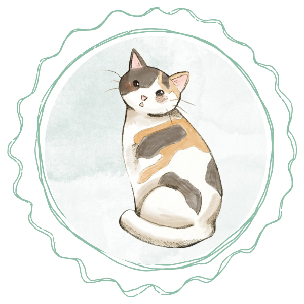 A cat comfortably seated within a circular shape